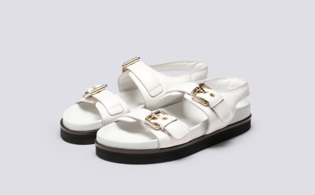 grenson Leisel | Womens Sandals in White Leather