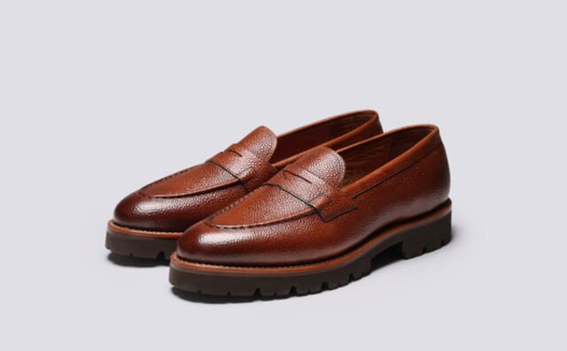 grenson Lloyd | Mens Loafers in Tan Country Grain