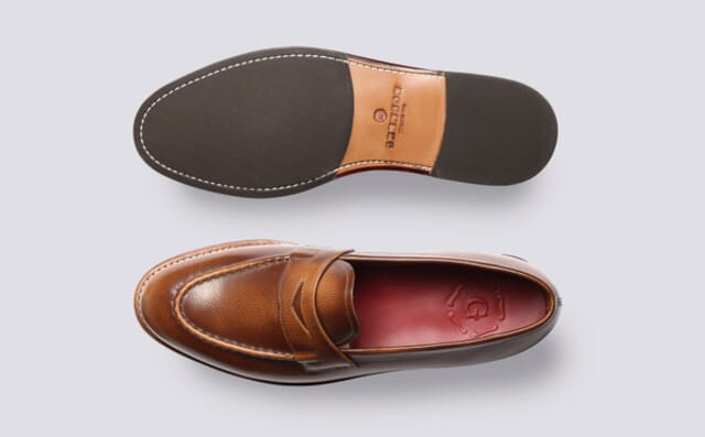 Grenson Lloyd | Mens Loafers In Tan Grain Leather