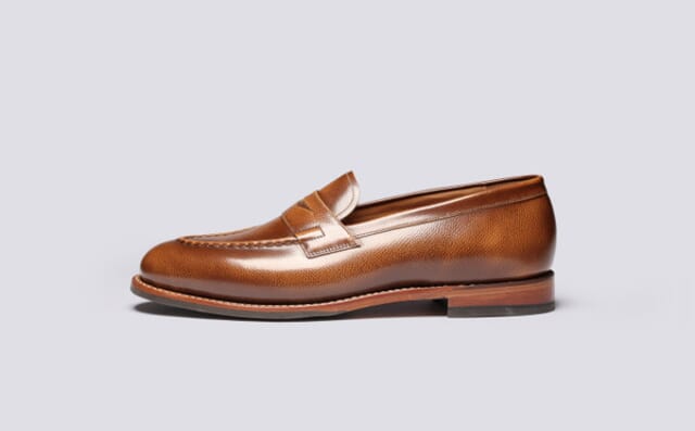 Grenson Lloyd | Mens Loafers In Tan Grain Leather