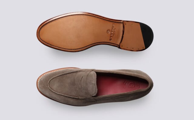 Grenson Lloyd | Mens Loafers In Taupe Suede