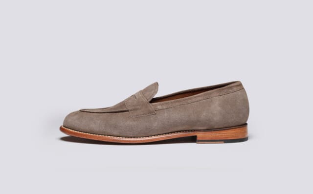 Grenson Lloyd | Mens Loafers In Taupe Suede