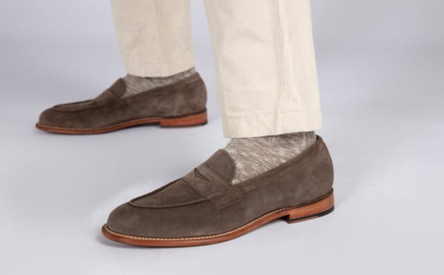 Grenson Lloyd | Mens Loafers In Taupe Suede