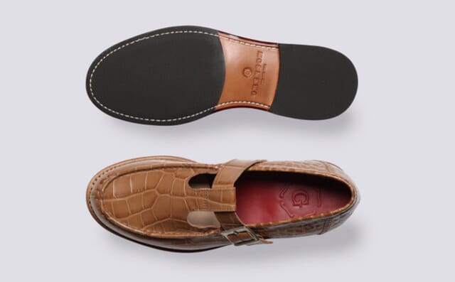 Grenson Mae | Womens Sandals In Tan Printed Leather