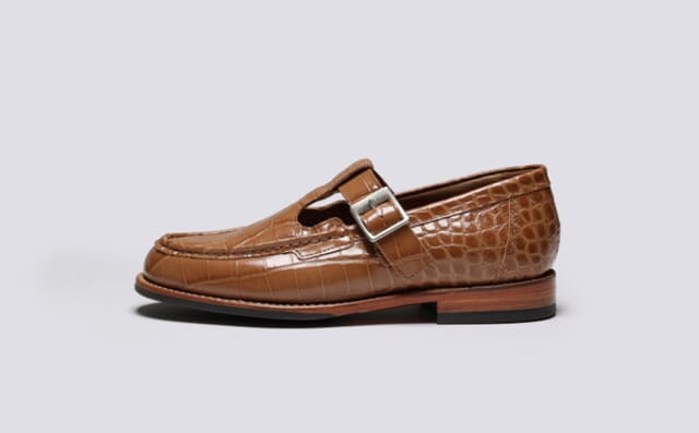 Grenson Mae | Womens Sandals In Tan Printed Leather