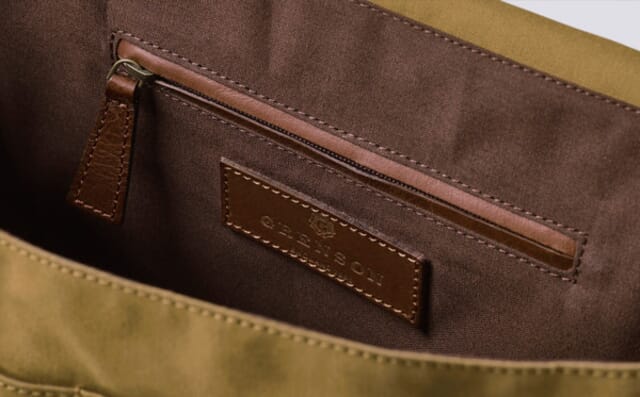 Grenson Messenger Bag In Khaki Canvas