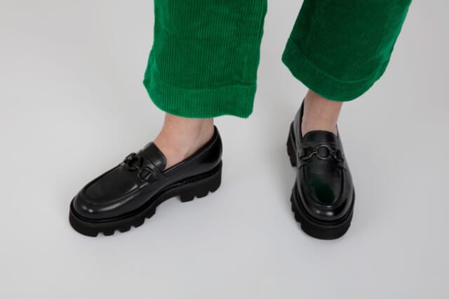 Grenson Nina | Womens Black Loafers With Rubber Sole