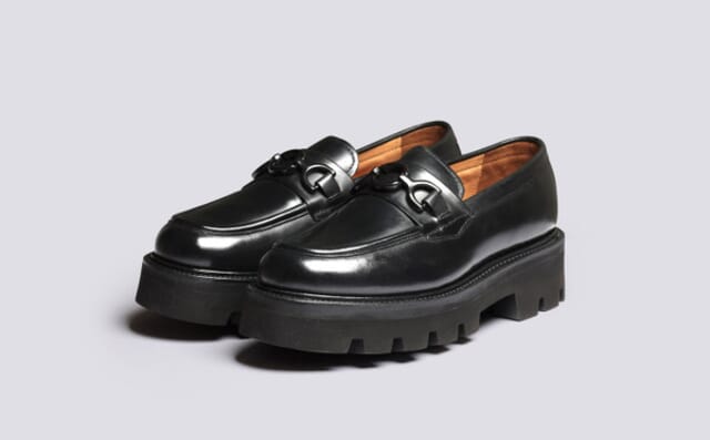 grenson Nina | Womens Black Loafers with Rubber Sole