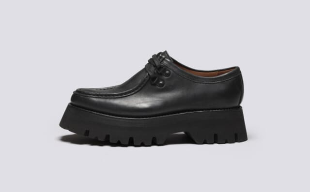Grenson Polly | Womens Derby Shoes In Black Nubuck