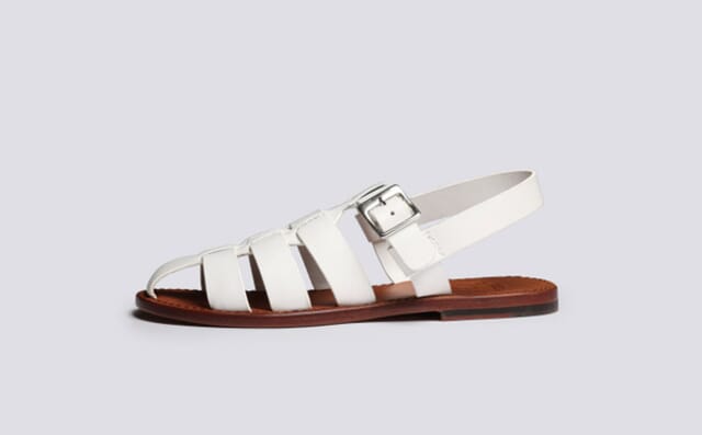 Grenson Queenie | Womens Sandals In White Leather