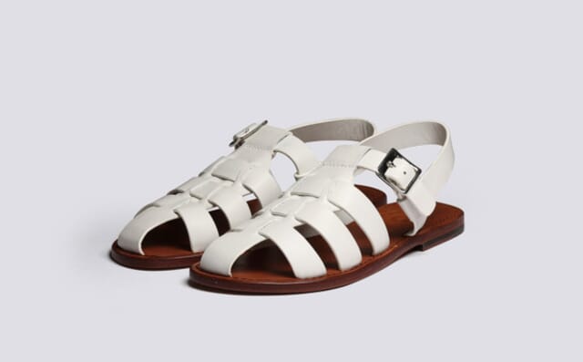 grenson Queenie | Womens Sandals in White Leather