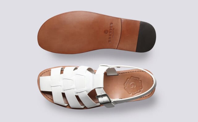 Grenson Quincy | Mens Sandals In White Leather