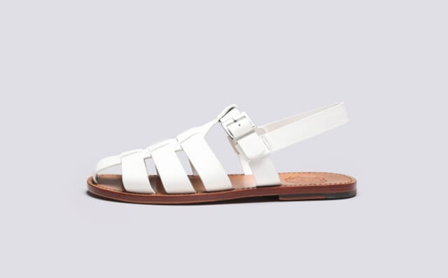 Grenson Quincy | Mens Sandals In White Leather