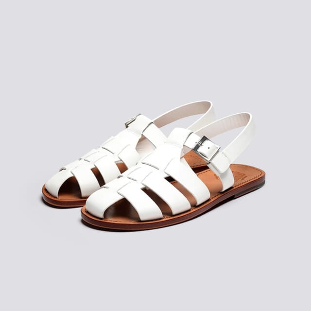 Grenson Quincy | Mens Sandals In White Leather