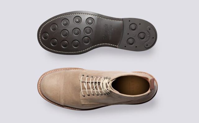 Grenson Randall | Mens Derby Boots In Taupe Suede