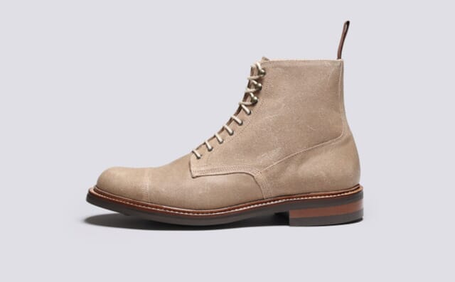 Grenson Randall | Mens Derby Boots In Taupe Suede