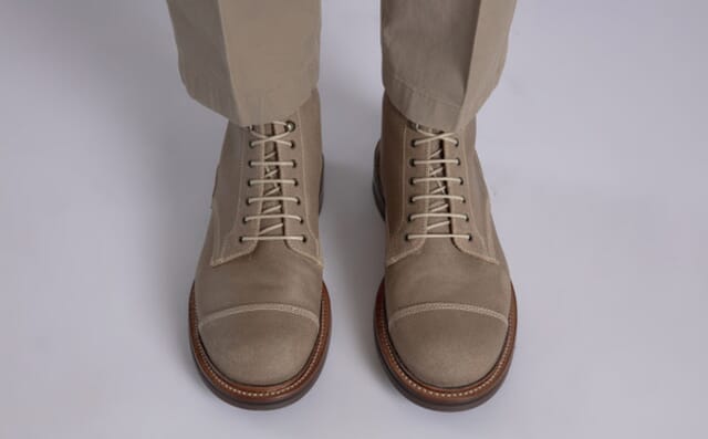 Grenson Randall | Mens Derby Boots In Taupe Suede