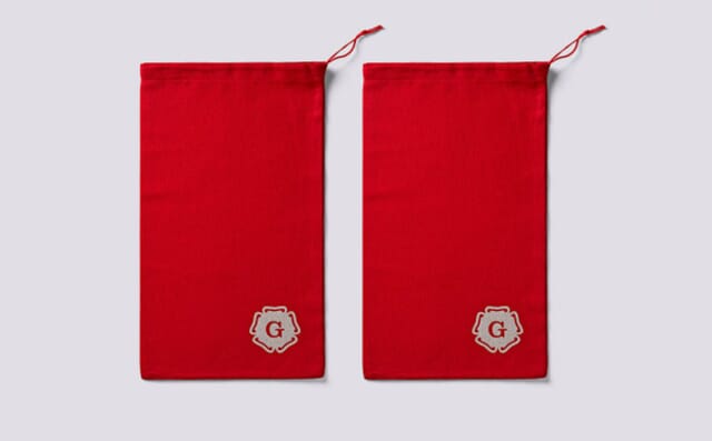 grenson Red Cloth Shoe Bags