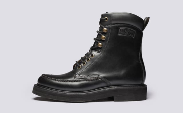 Grenson Rhoda | Womens Derby Boots In Black Leather