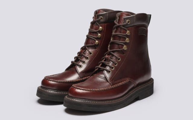 grenson Rhoda | Womens Derby Boots in Brown Leather