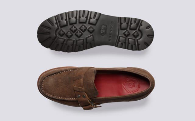 Grenson Ripley | Mens Loafers In Brown Nubuck Grain