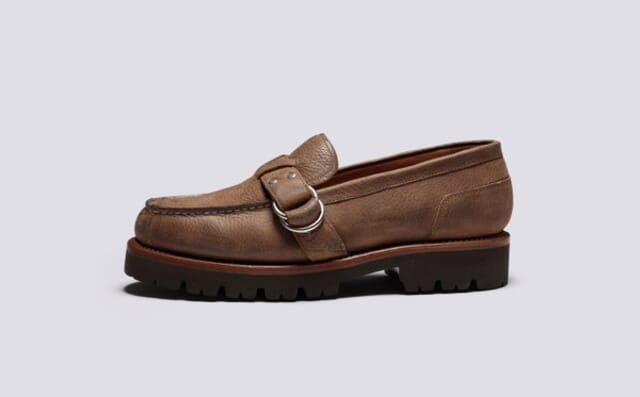 Grenson Ripley | Mens Loafers In Brown Nubuck Grain