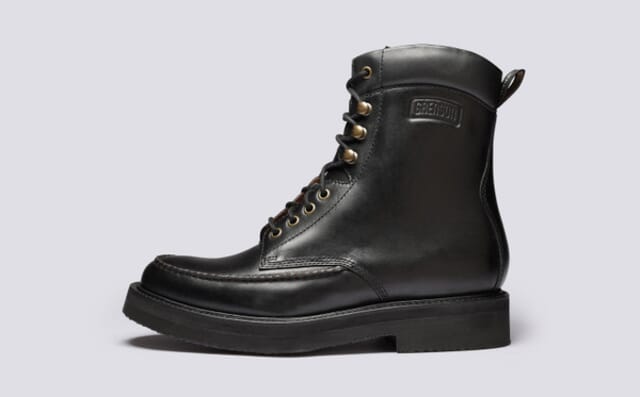 Grenson Roddy | Mens Derby Boots In Black Leather