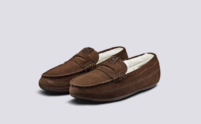 grenson Slone | Womens Slippers in Cigar Suede