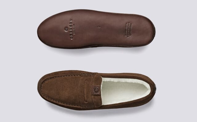 Grenson Sly | Men's Slippers In Cigar Suede