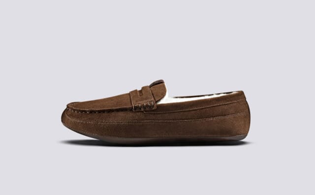 Grenson Sly | Men's Slippers In Cigar Suede