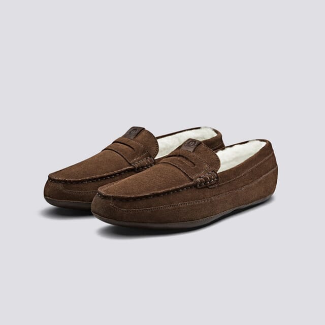 Grenson Sly | Men's Slippers In Cigar Suede
