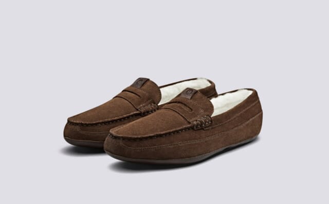 grenson Sly | Men's Slippers in Cigar Suede