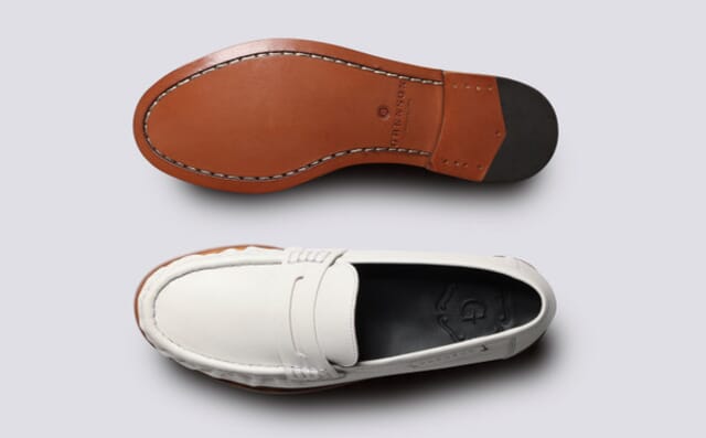 Grenson Susanna | Womens Moccasin Loafers In White