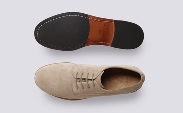 Grenson Taylor | Mens Derby Shoes In Beige Suede
