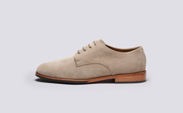 Grenson Taylor | Mens Derby Shoes In Beige Suede