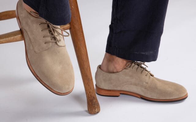Grenson Taylor | Mens Derby Shoes In Beige Suede
