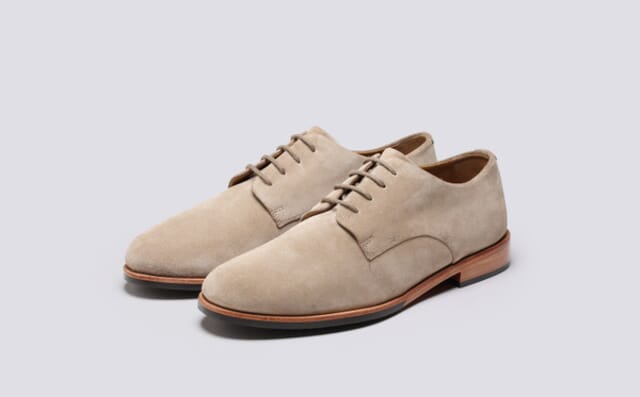 grenson Taylor | Mens Derby Shoes in Beige Suede