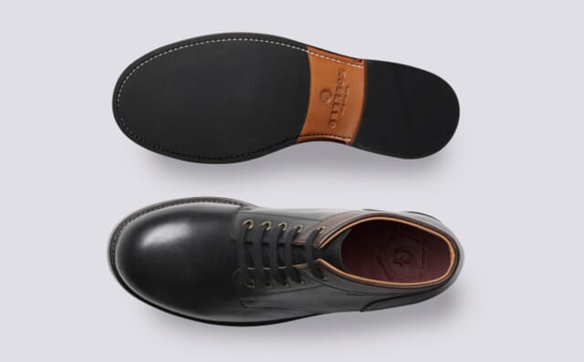 Grenson Ted | Mens Boots In Black Pull Up Leather