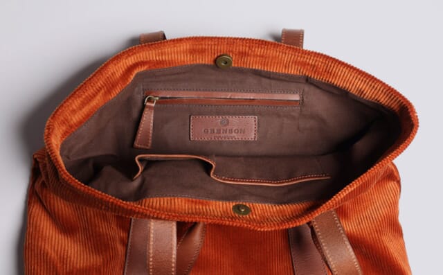 Grenson Tote Bag In Brown Corduroy