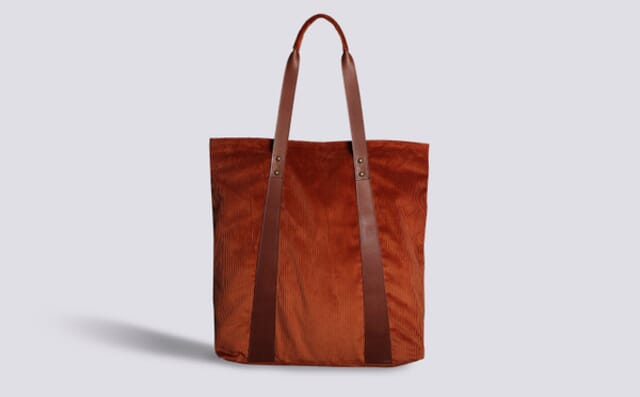 Grenson Tote Bag In Brown Corduroy