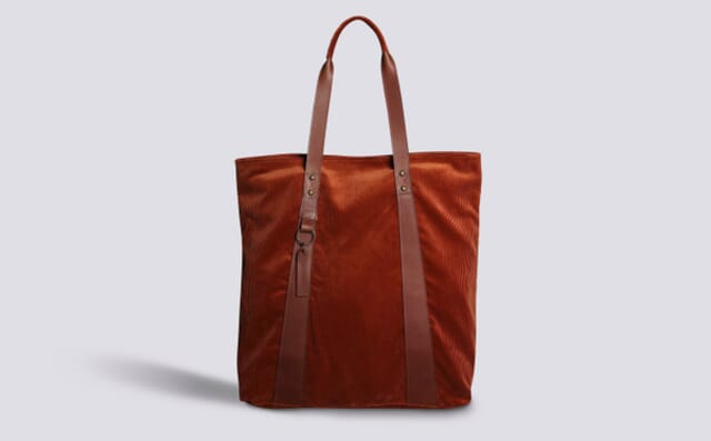 grenson Tote Bag in Brown Corduroy