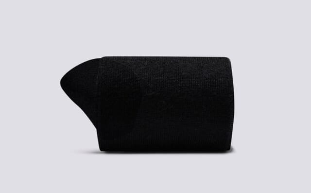 Grenson Womens Alpaca Sock | Black Wool