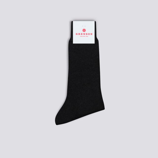 Grenson Womens Alpaca Sock | Black Wool