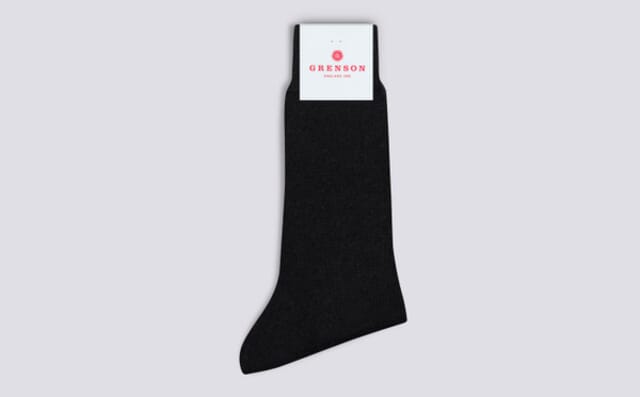 grenson Womens Alpaca Sock | Black Wool