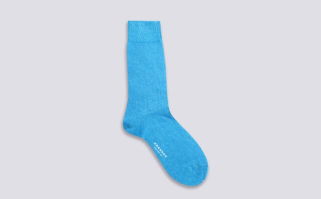 Grenson Womens Alpaca Sock | Bright Blue Wool