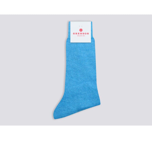 Grenson Womens Alpaca Sock | Bright Blue Wool