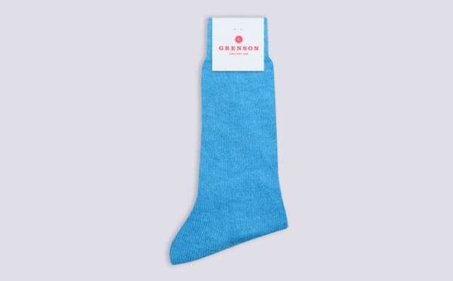 grenson Womens Alpaca Sock | Bright Blue Wool
