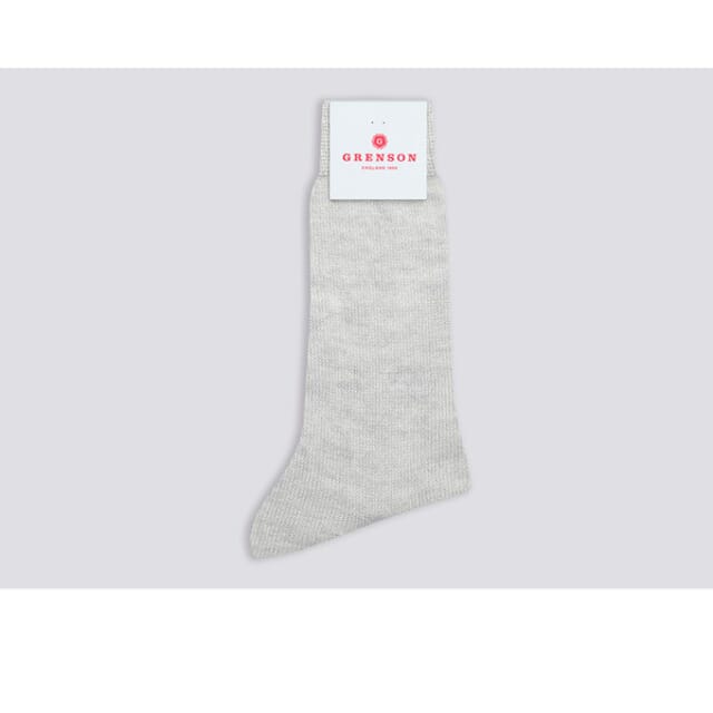 Grenson Womens Alpaca Sock | Light Grey Wool