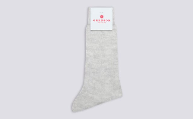 grenson Womens Alpaca Sock | Light Grey Wool