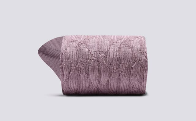 Grenson Womens Chain Sock | Pink Wool